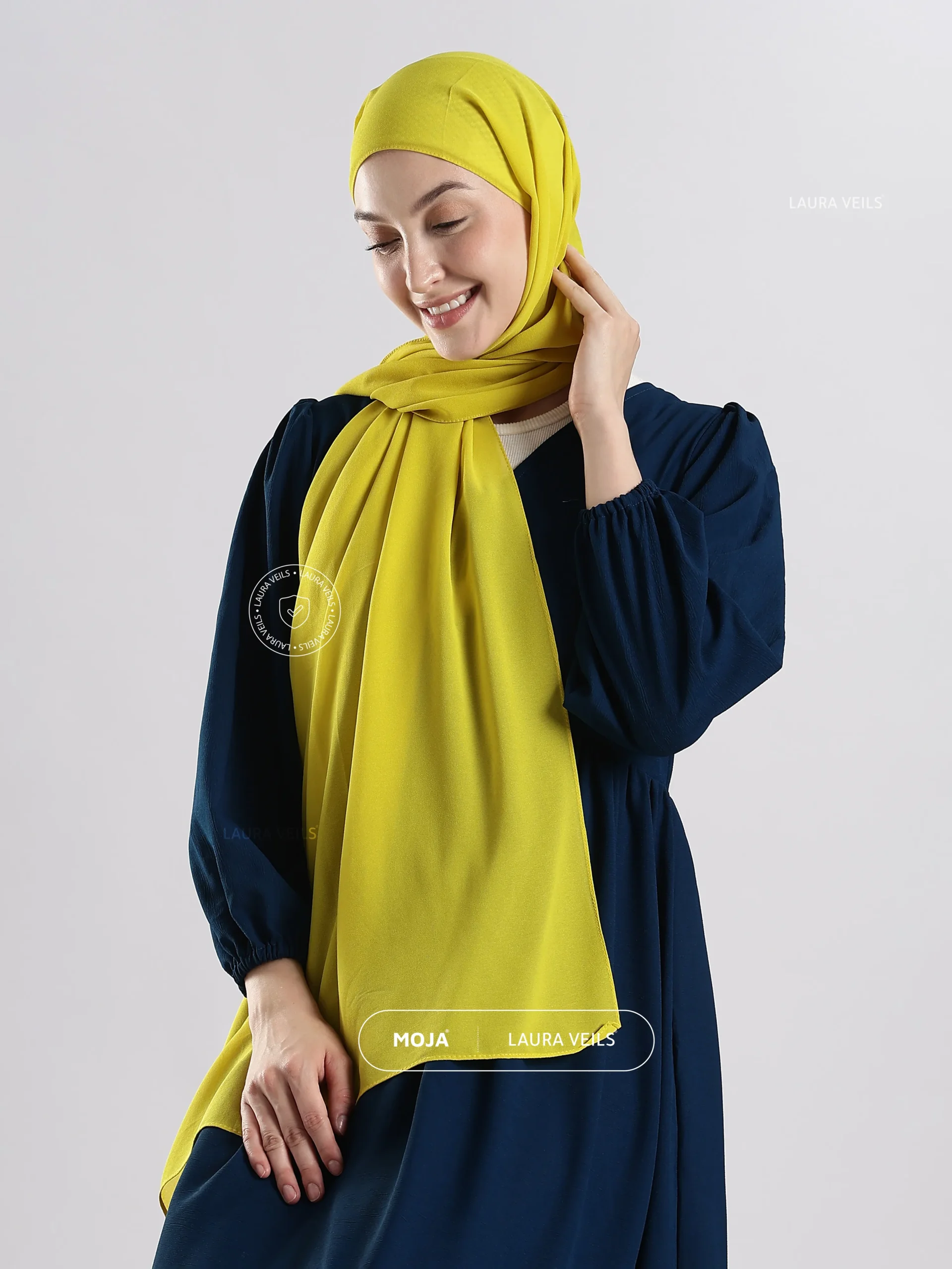 Lemon Yellow Moja Georgette Hijab