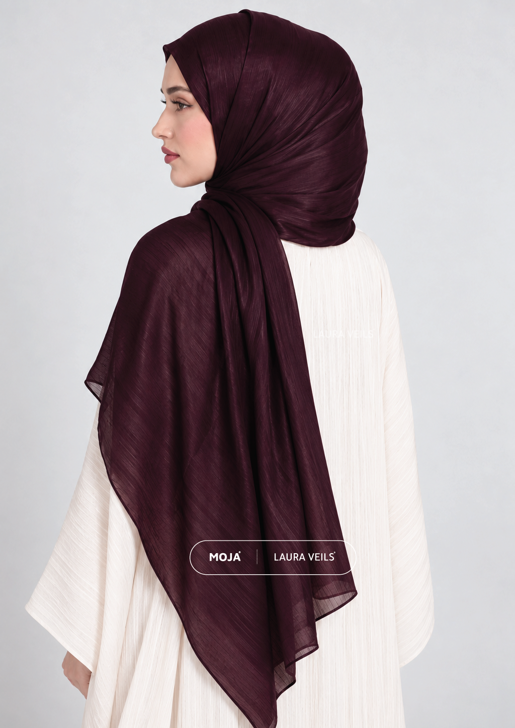 Ultra Wine Moja Organza Shimmer Hijab – 2m Length