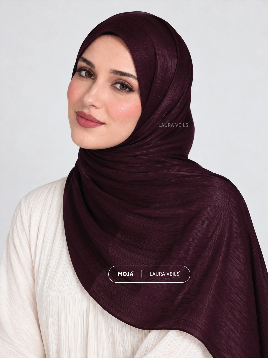 Ultra Wine Moja Organza Shimmer Hijab – 2m Length