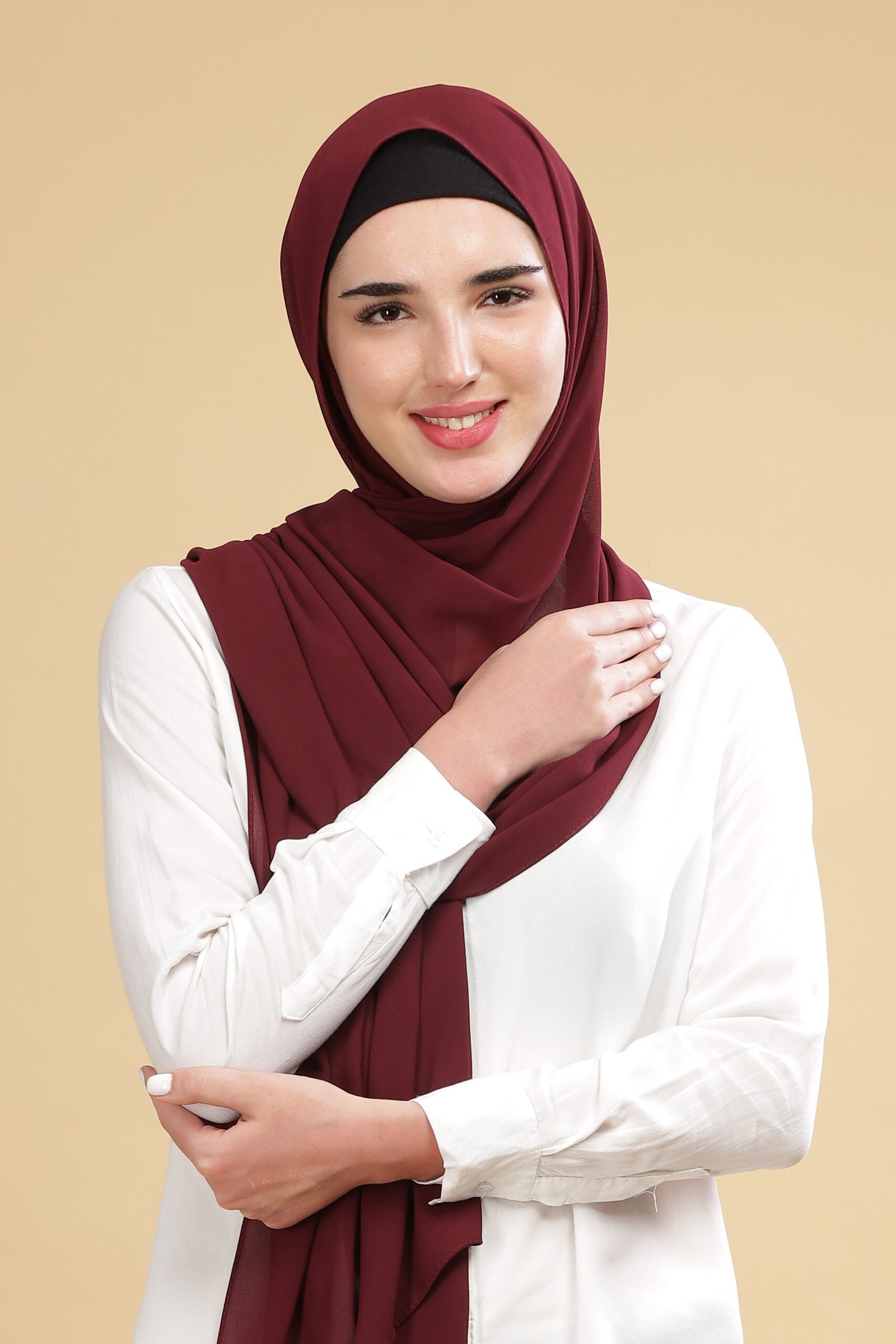 Dark Maroon – Moja Georgette Hijab