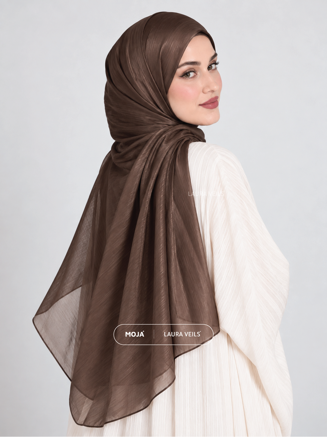 Dusty Brown Moja Organza Shimmer Hijab – 2m Length