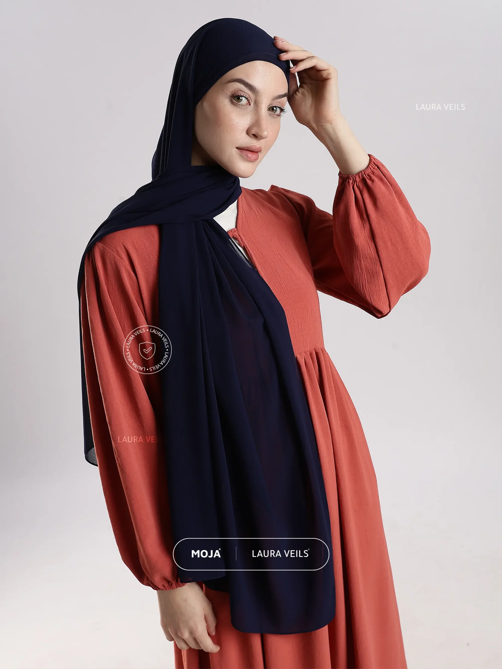 Navy Blue Moja Georgette Hijab
