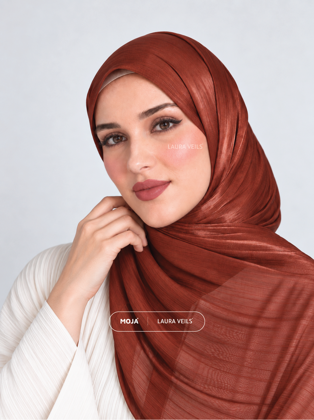 Brick Moja Organza Shimmer Hijab – 2m Length