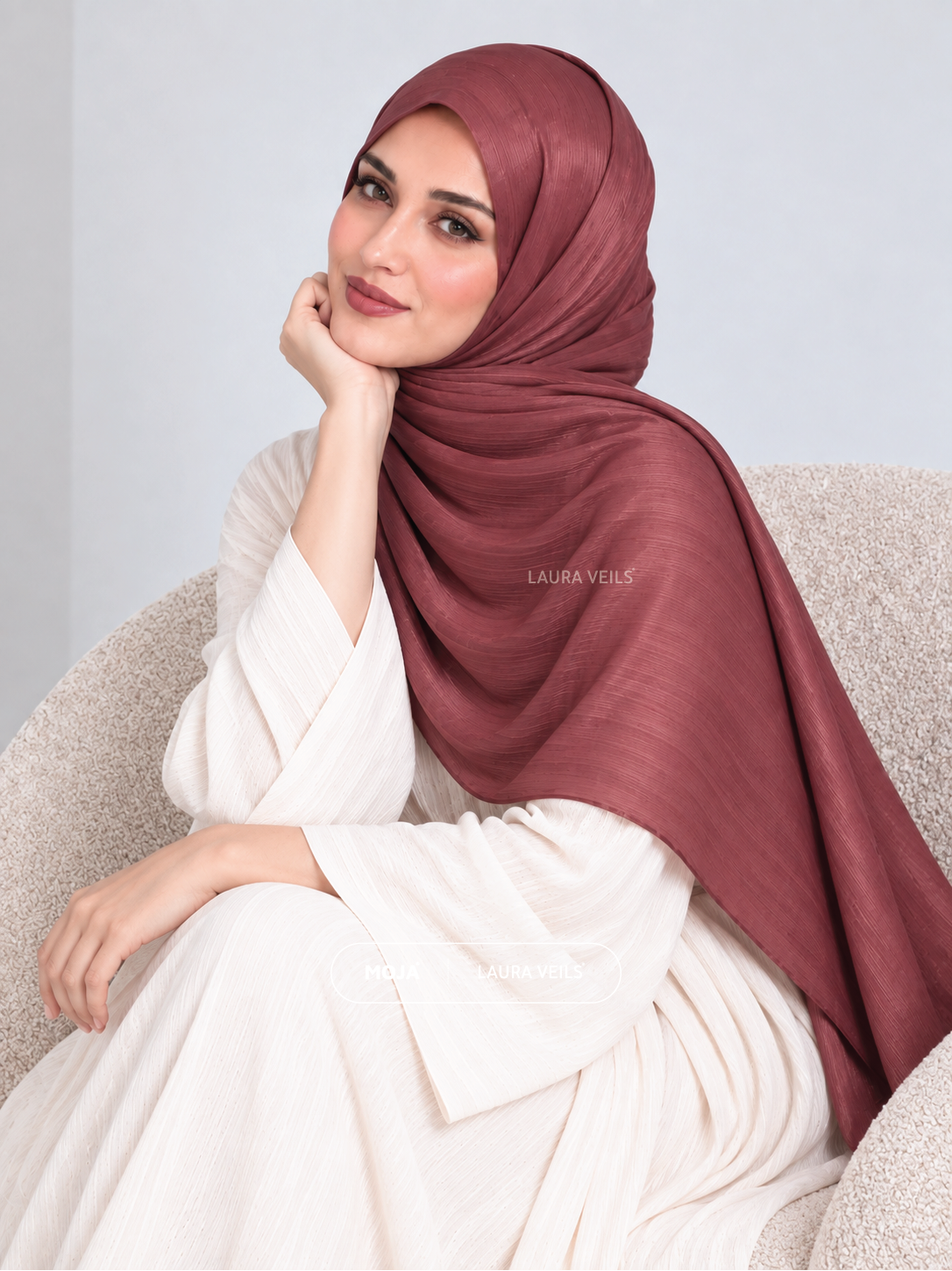 Old Rose Moja Organza Shimmer Hijab – 2m Length