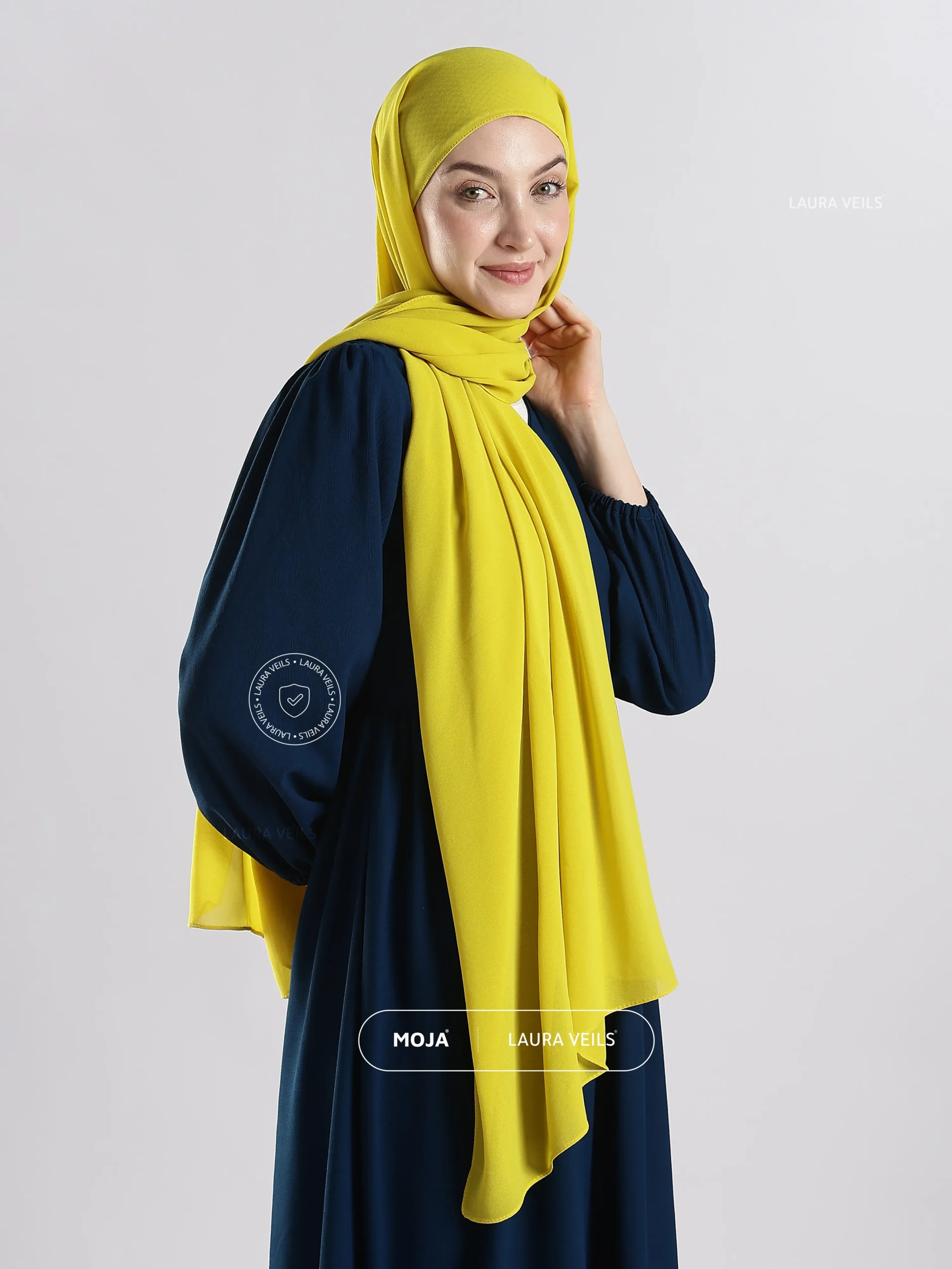 Lemon Yellow Moja Georgette Hijab