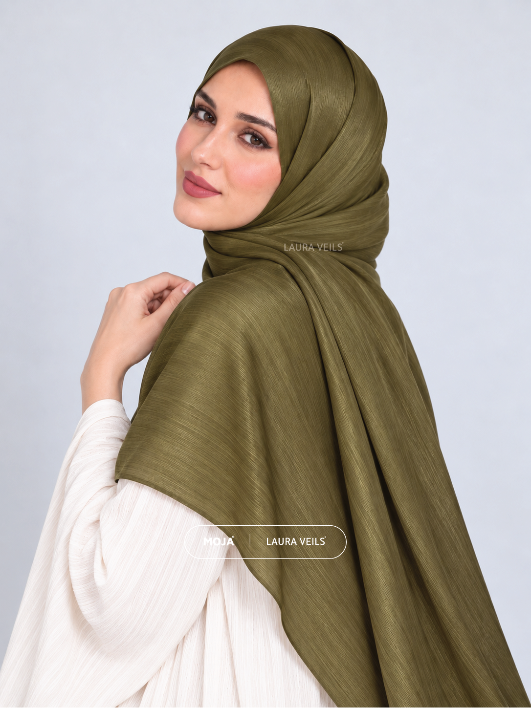 Sage Green Moja Organza Shimmer Hijab – 2m Length