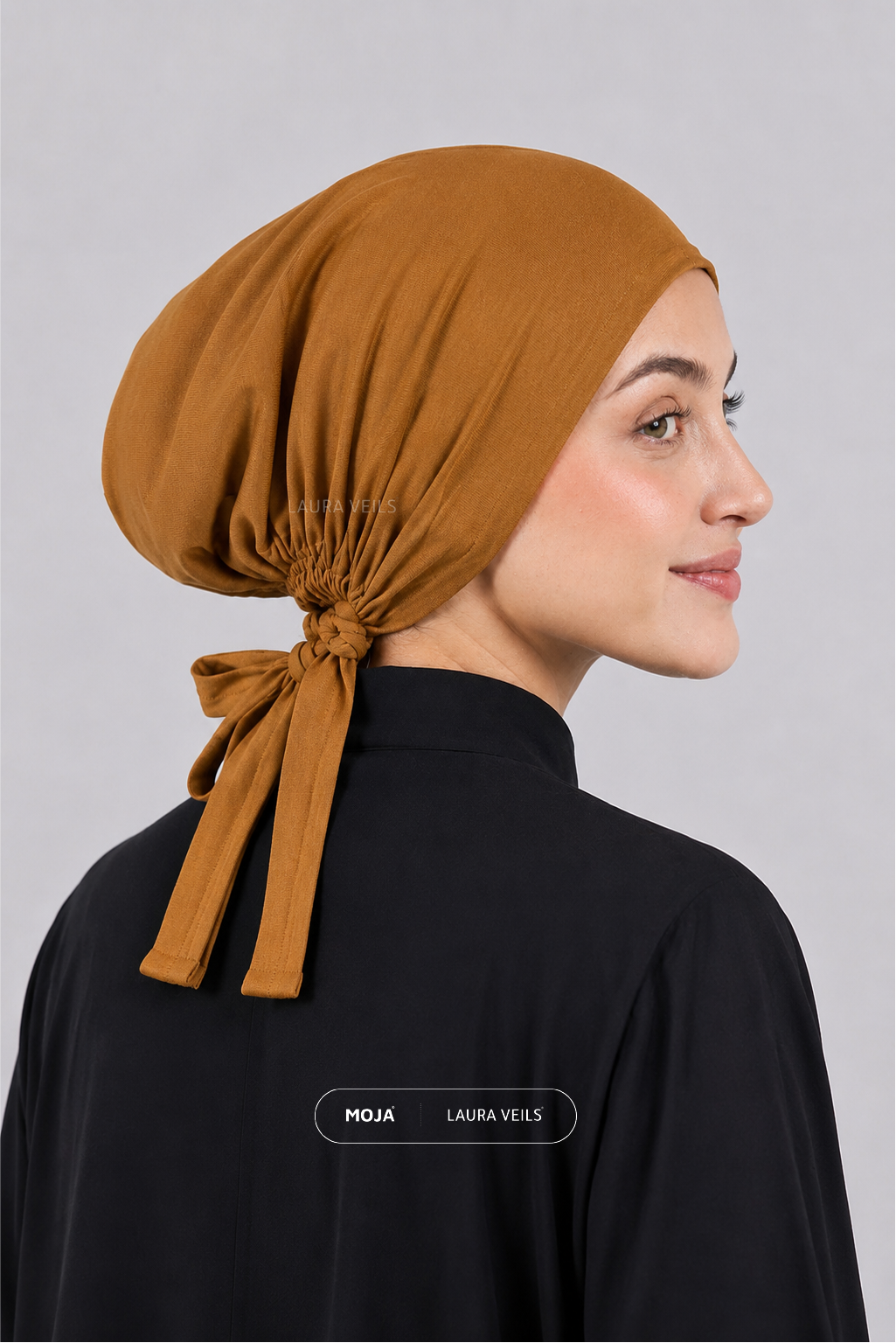 Dark Mustard – Moja Tie Cap – Breathable Thin Jersey Underscarf