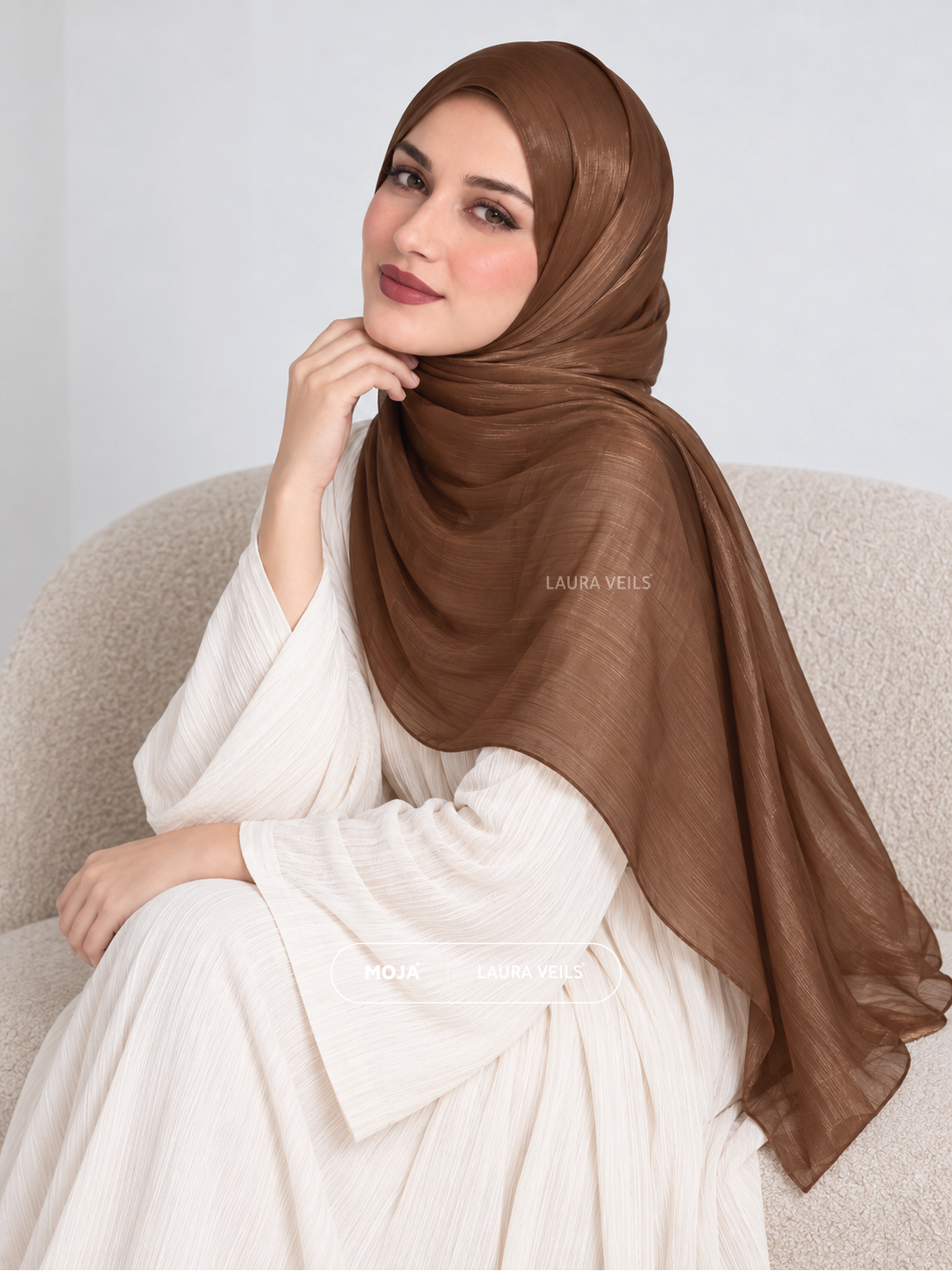 Copper Moja Organza Shimmer Hijab – 2m Length