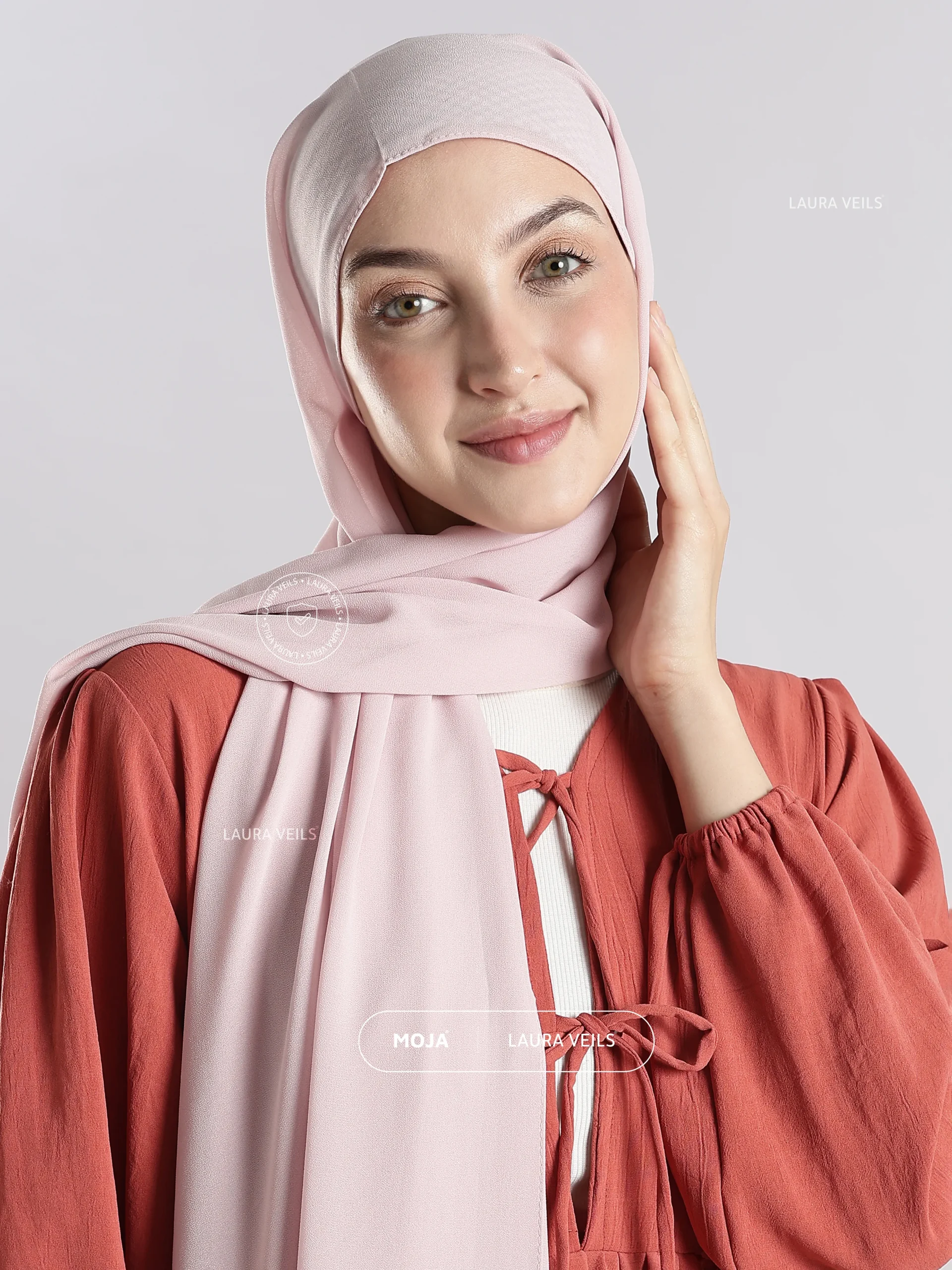 Crape Pink Moja Georgette Hijab