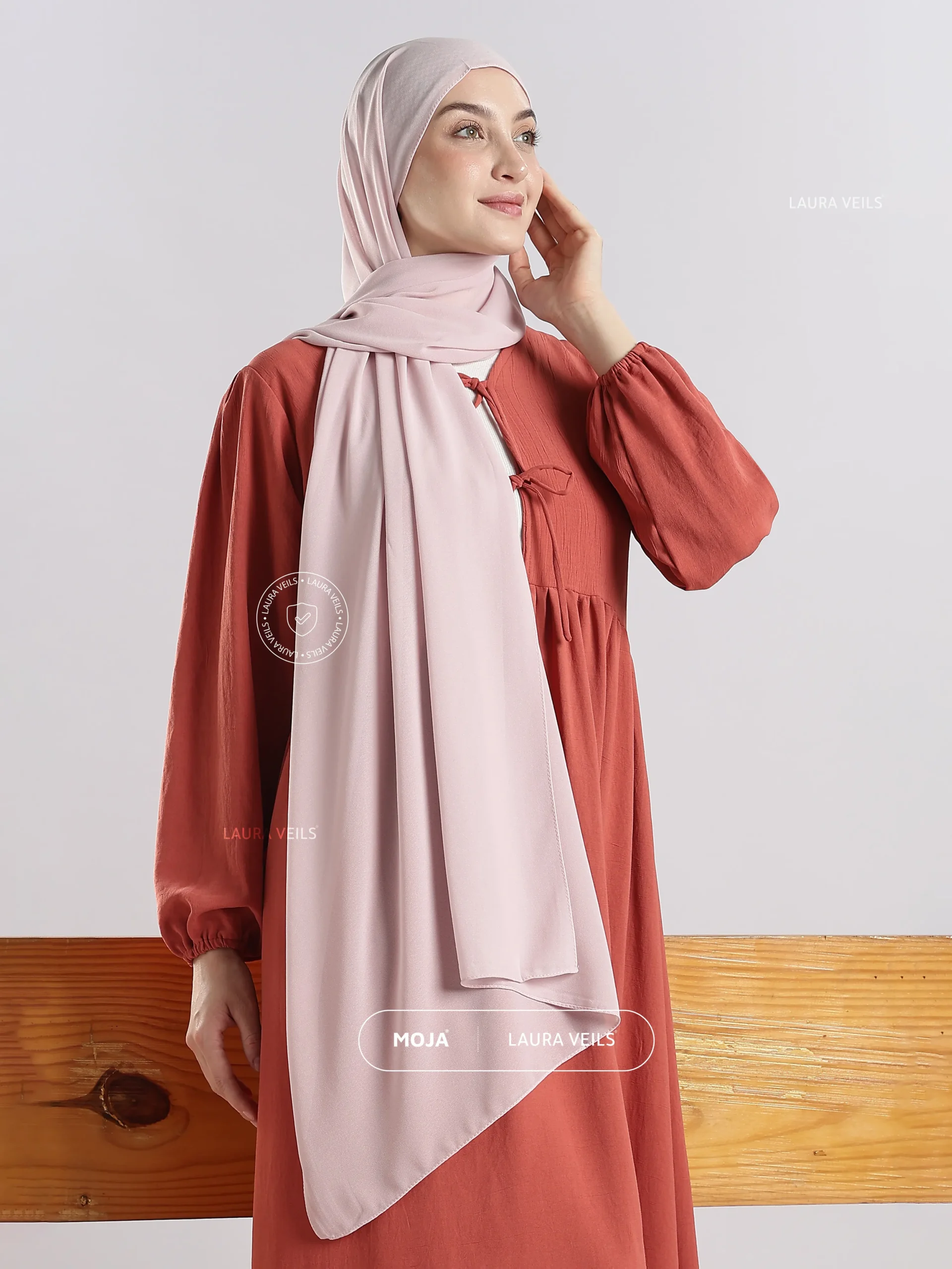 Crape Pink Moja Georgette Hijab