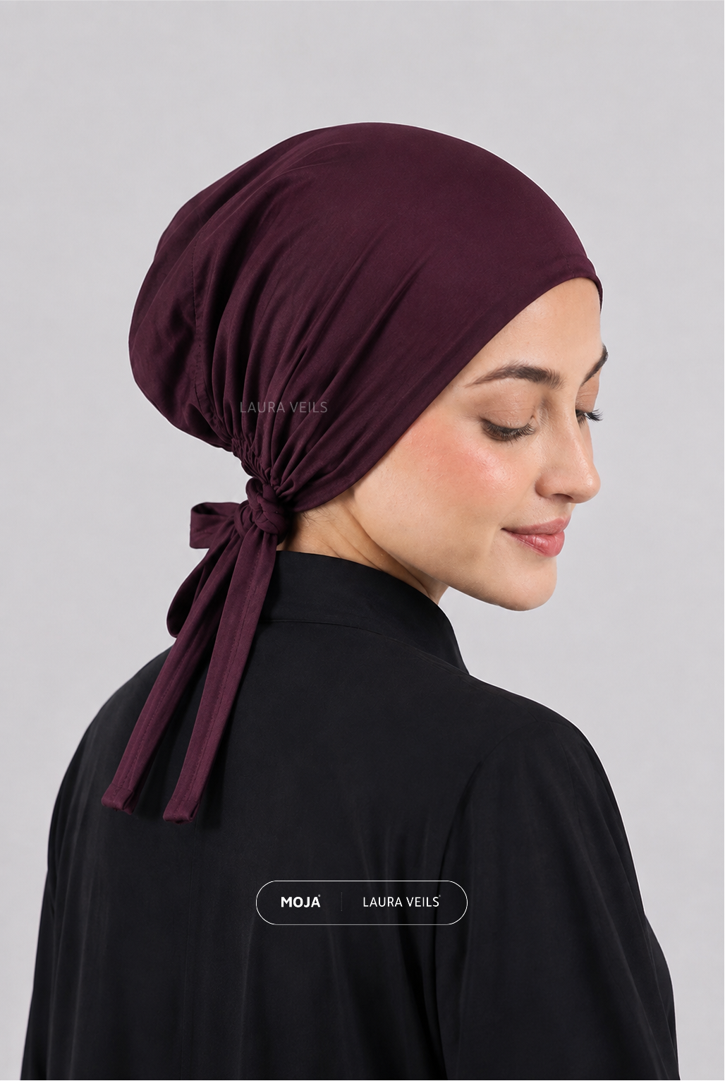 Dark Wine – Moja Tie Cap – Breathable Thin Jersey Underscarf