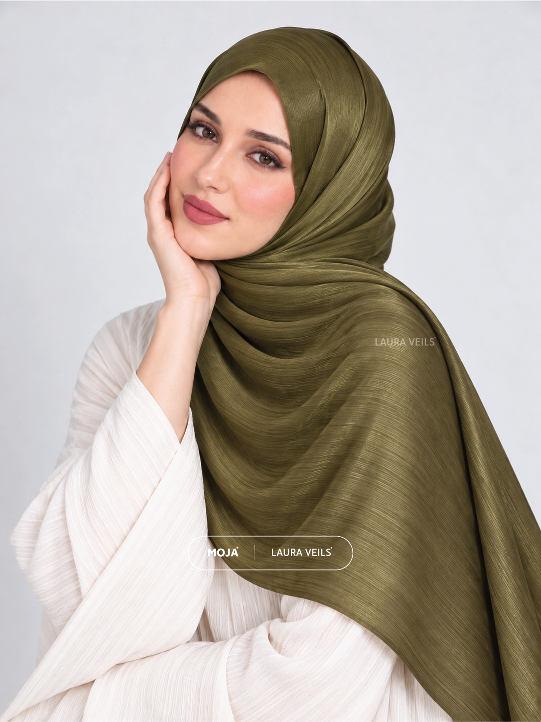 Sage Green Moja Organza Shimmer Hijab – 2m Length