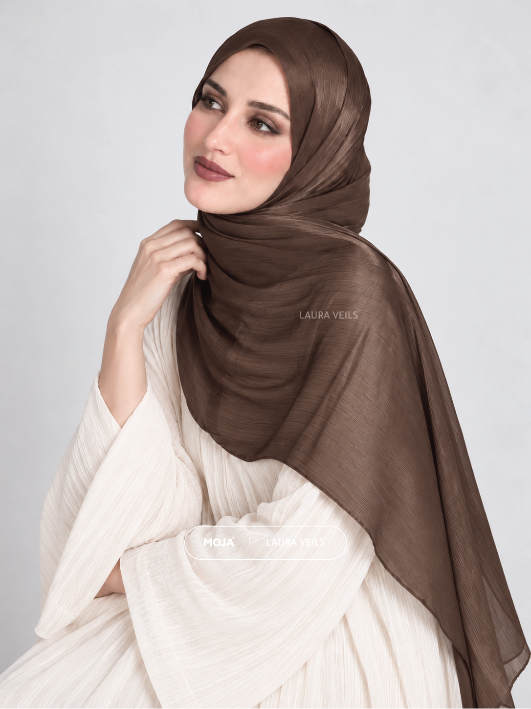 Dusty Brown Moja Organza Shimmer Hijab – 2m Length