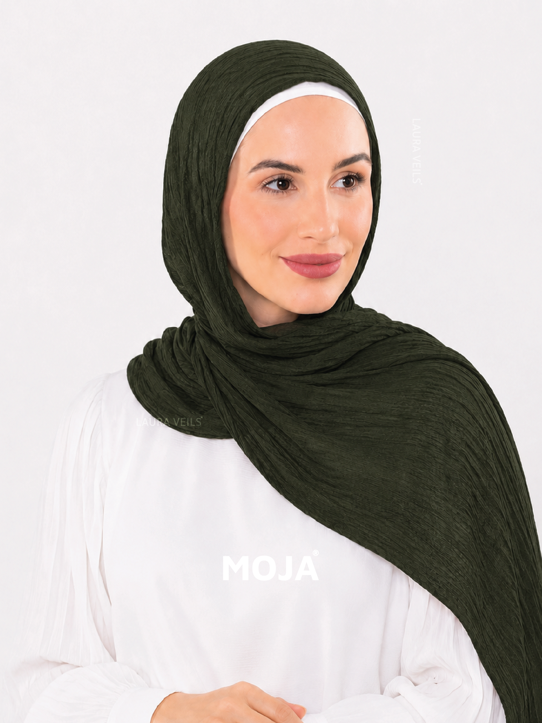 Dark Green Modal Cotton Crinkle Hijab