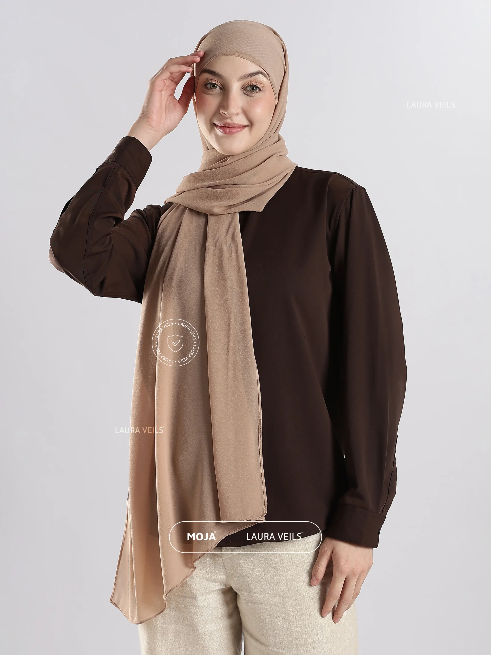 Beige Cream Moja Georgette Hijab