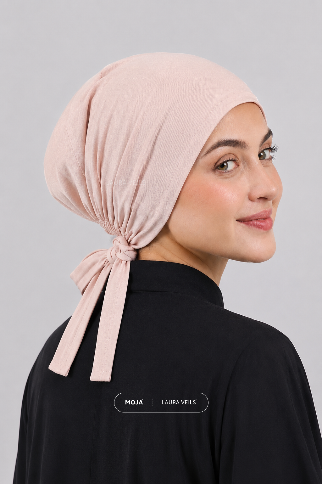 Rose Beige – Moja Tie Cap – Breathable Thin Jersey Underscarf