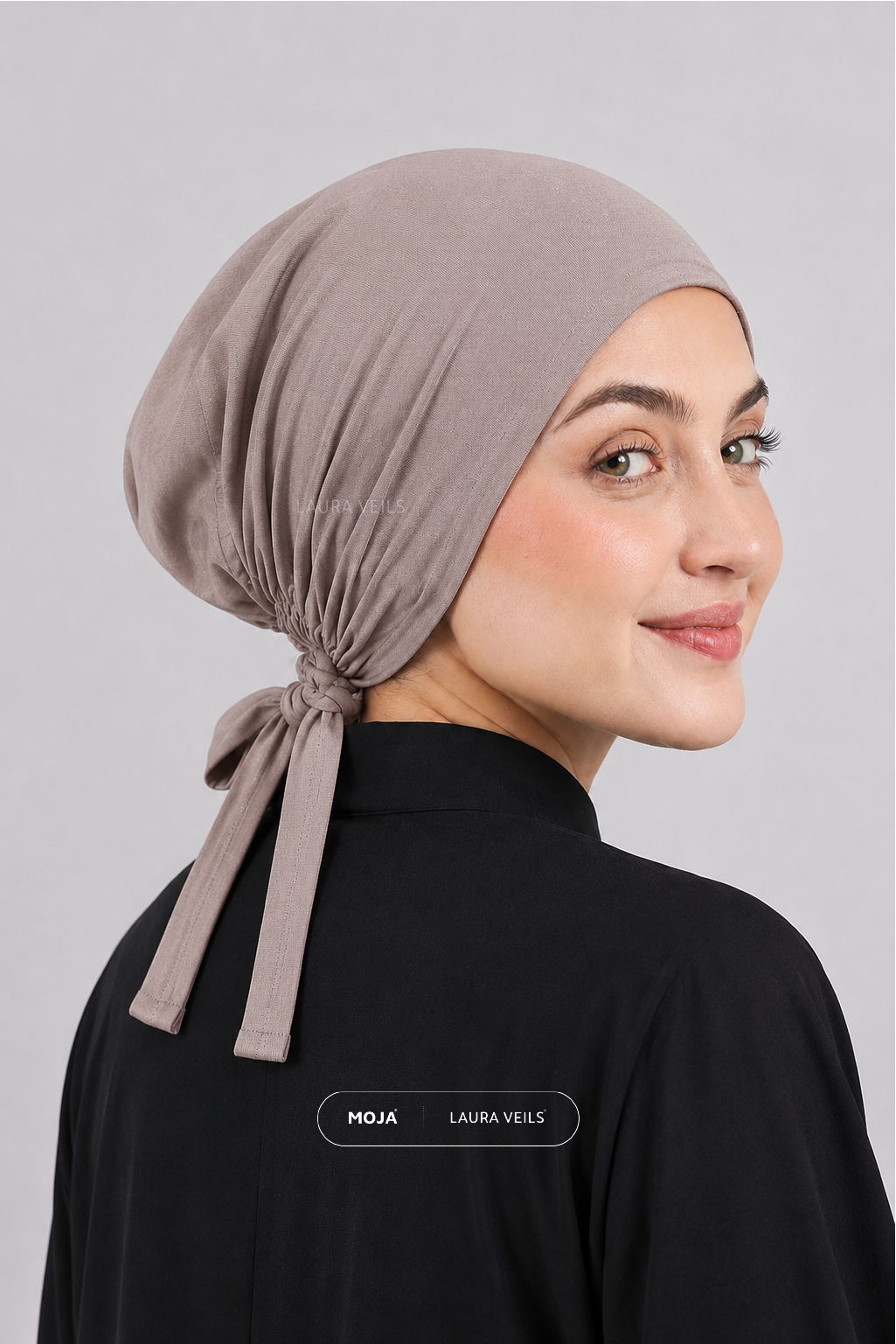 Beige Brown – Moja Tie Cap – Breathable Thin Jersey Underscarf