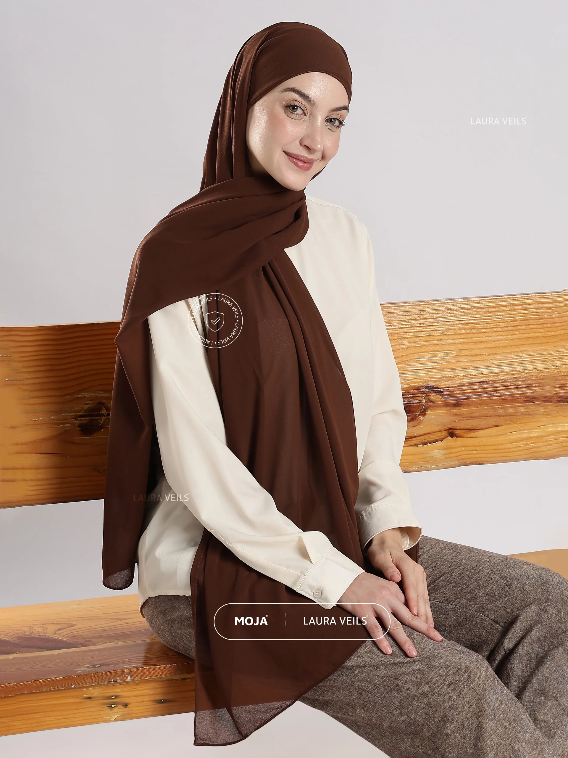 Pecan Brown Moja Georgette Hijab