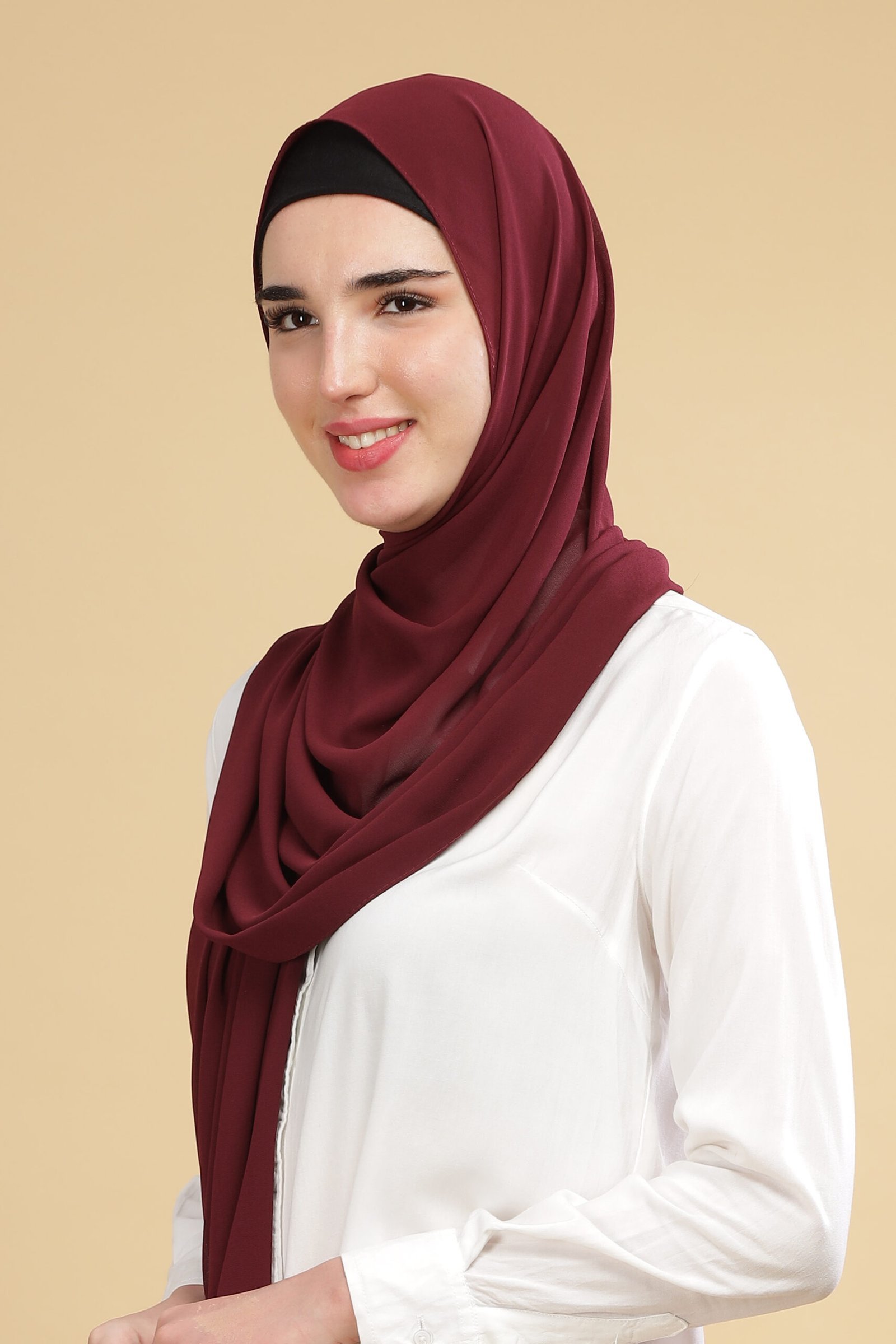 Dark Maroon – Moja Georgette Hijab