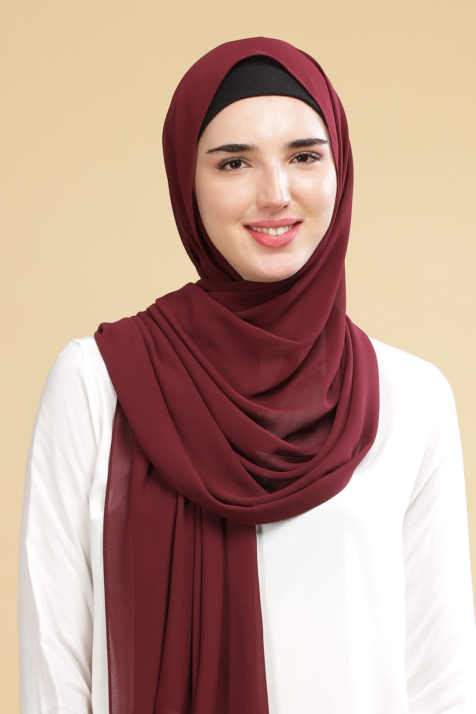 Dark Maroon – Moja Georgette Hijab