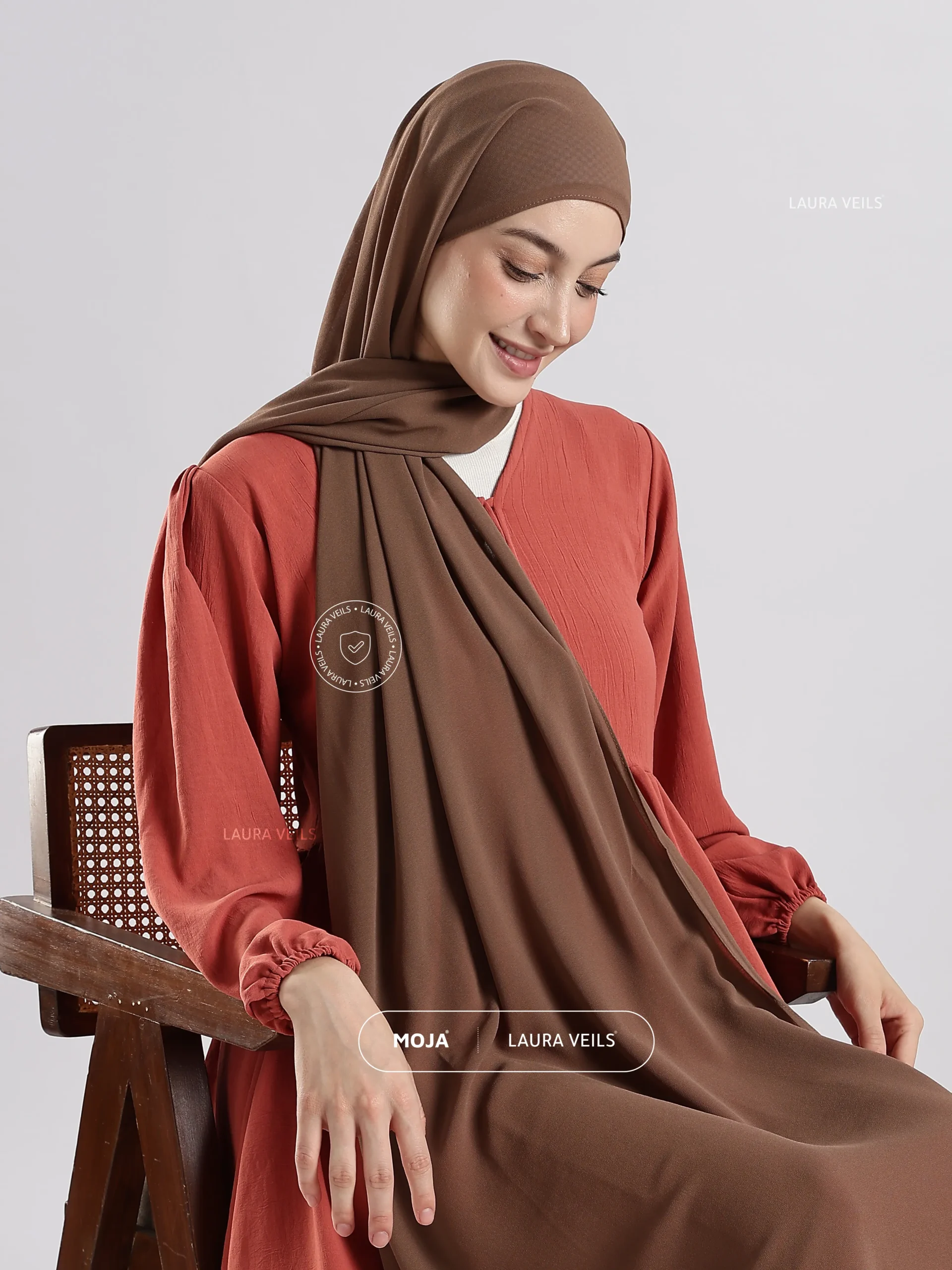 Dusty Wood Moja Georgette Hijab