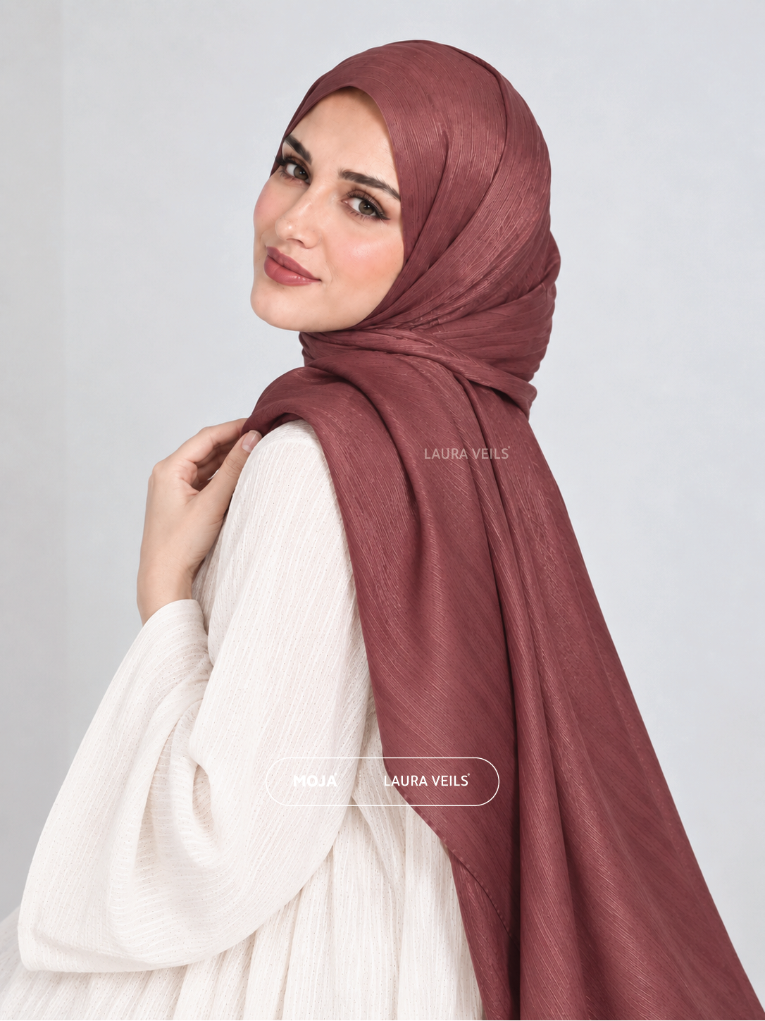 Old Rose Moja Organza Shimmer Hijab – 2m Length