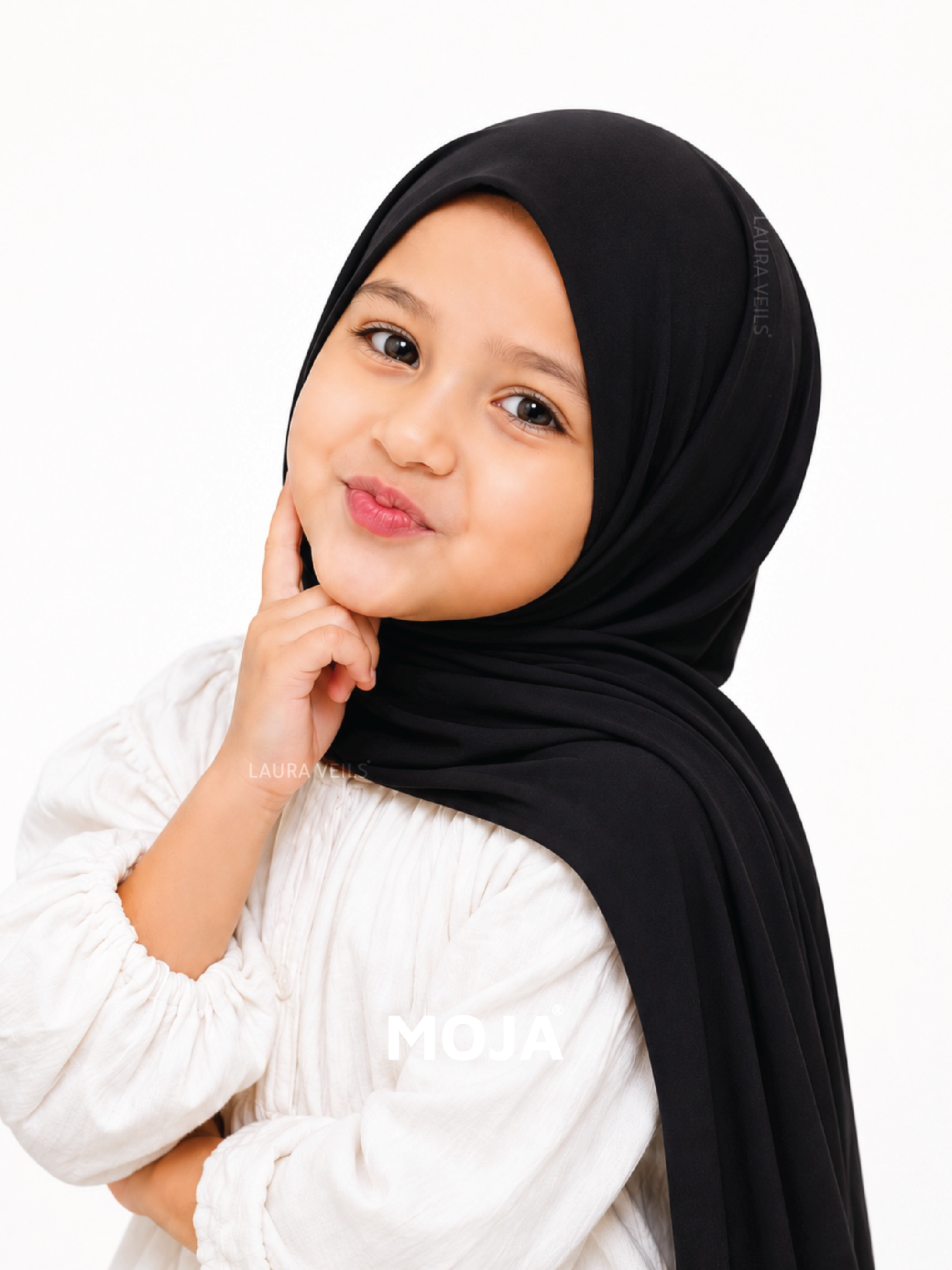 Black Kids Jersey Hijab