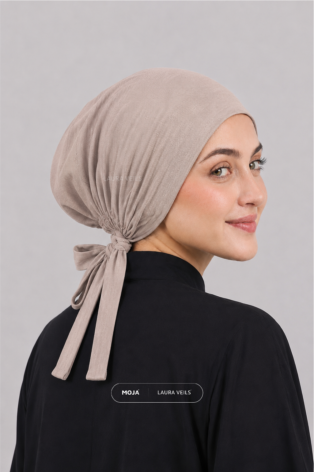 Beige – Moja Tie Cap – Breathable Thin Jersey Underscarf