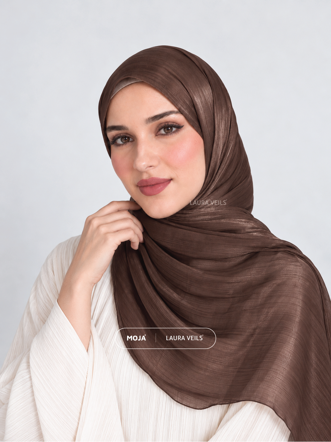 Dusty Brown Moja Organza Shimmer Hijab – 2m Length