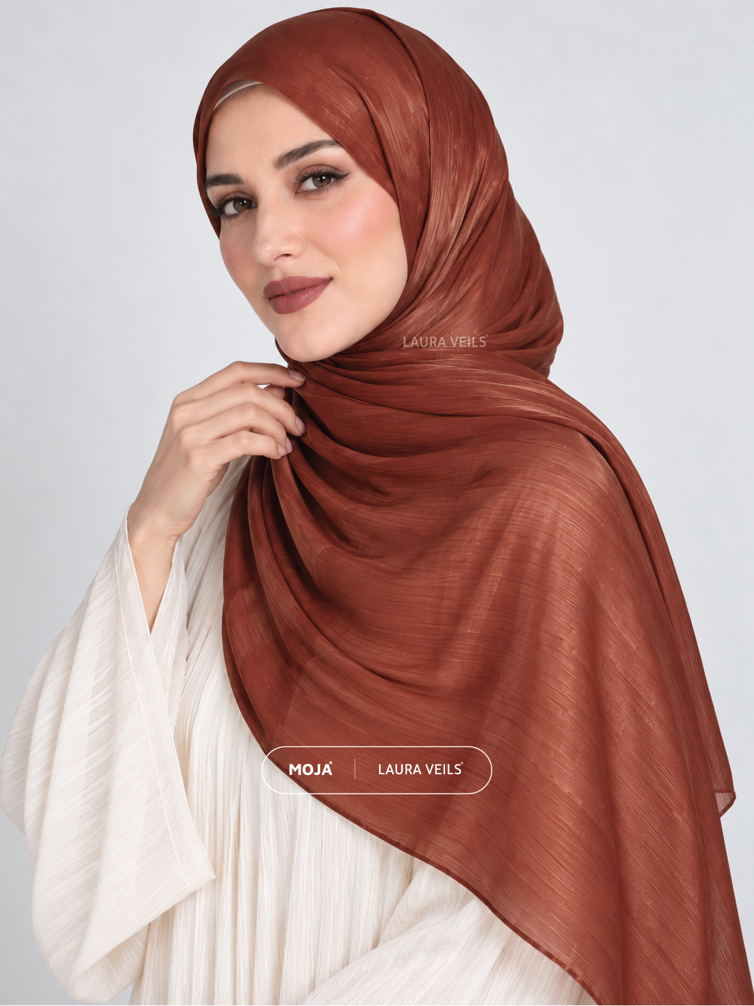 Brick Moja Organza Shimmer Hijab – 2m Length