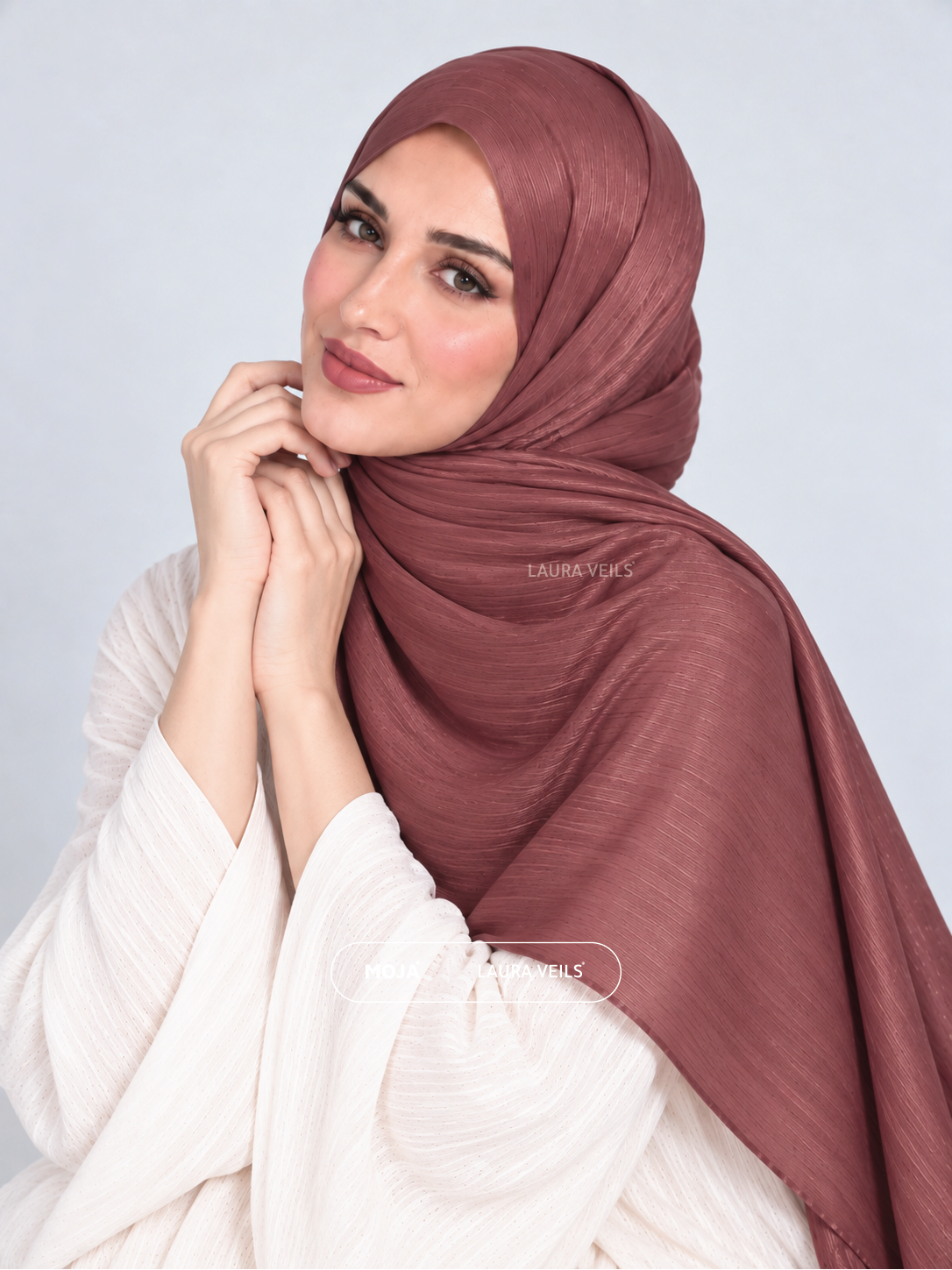 Old Rose Moja Organza Shimmer Hijab – 2m Length