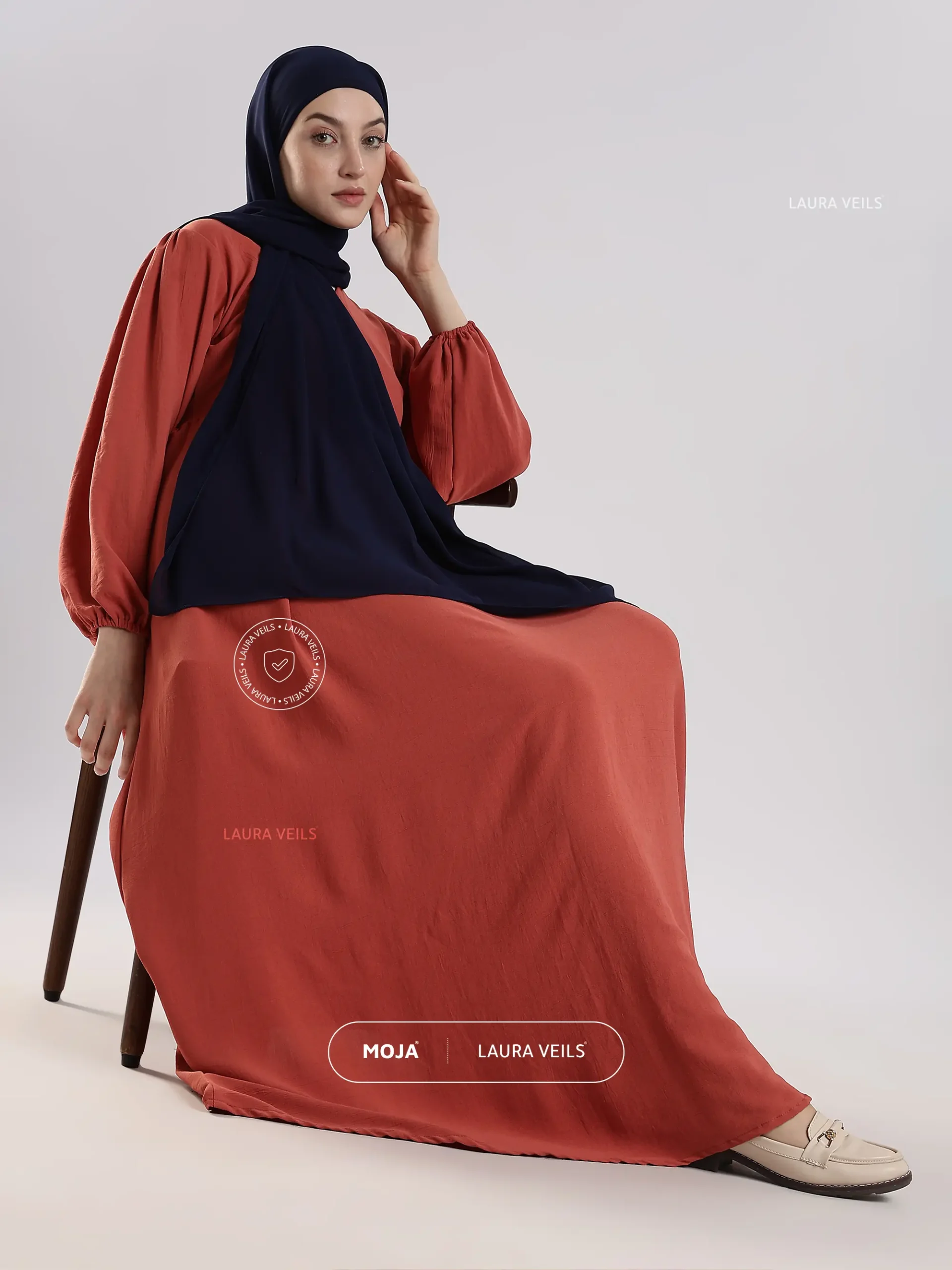 Navy Blue Moja Georgette Hijab