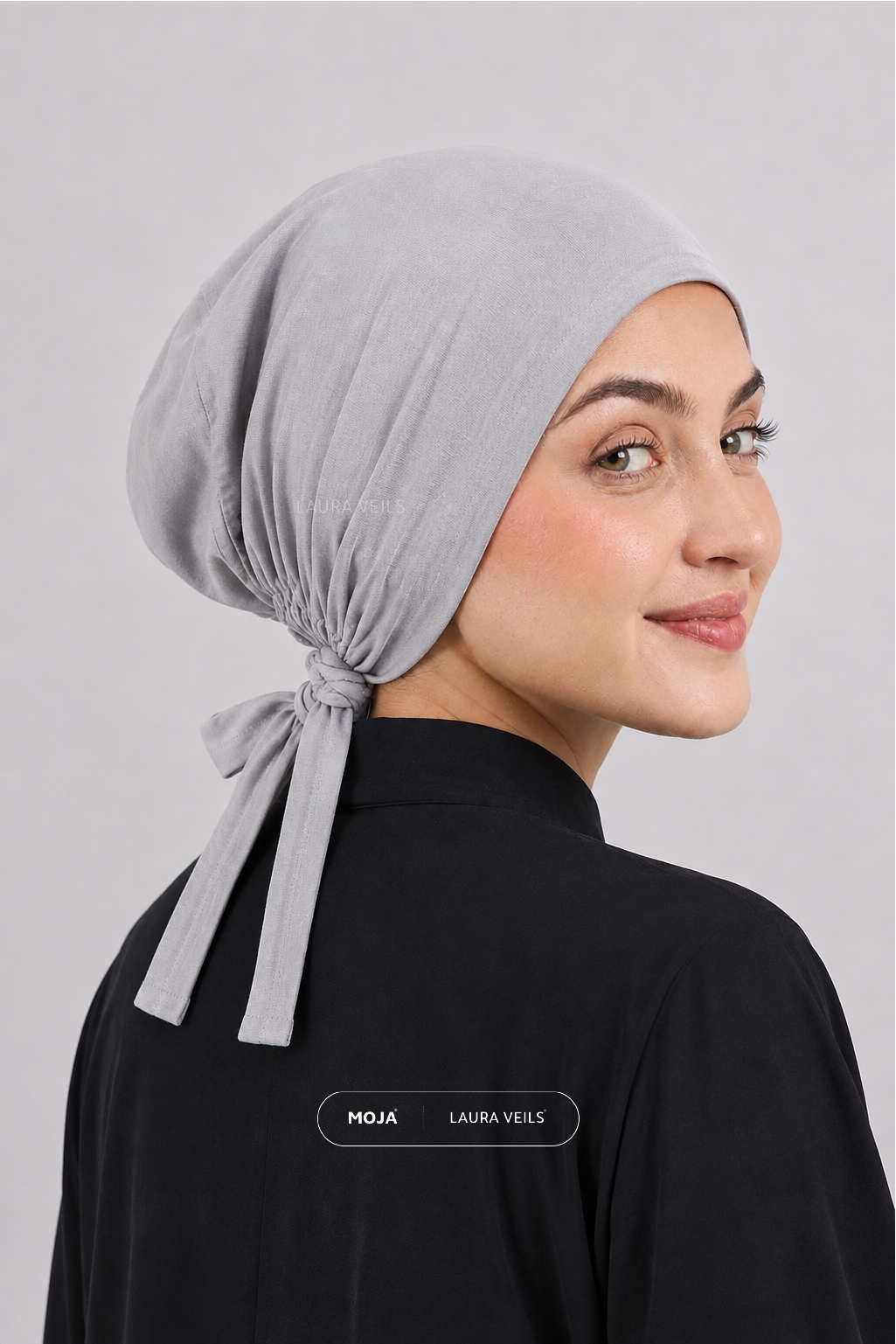 Silver Grey – Moja Tie Cap – Breathable Thin Jersey Underscarf