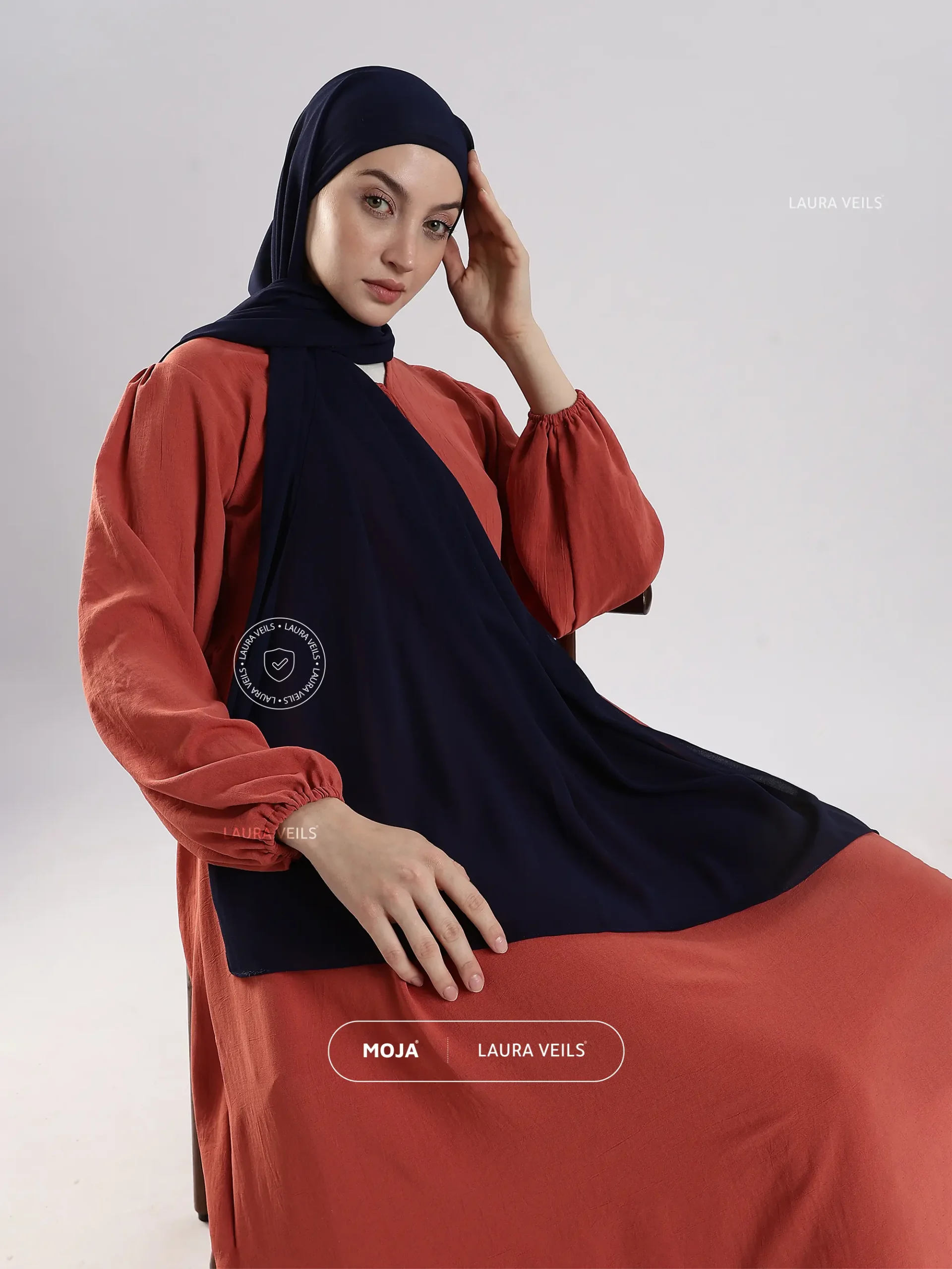 Navy Blue Moja Georgette Hijab