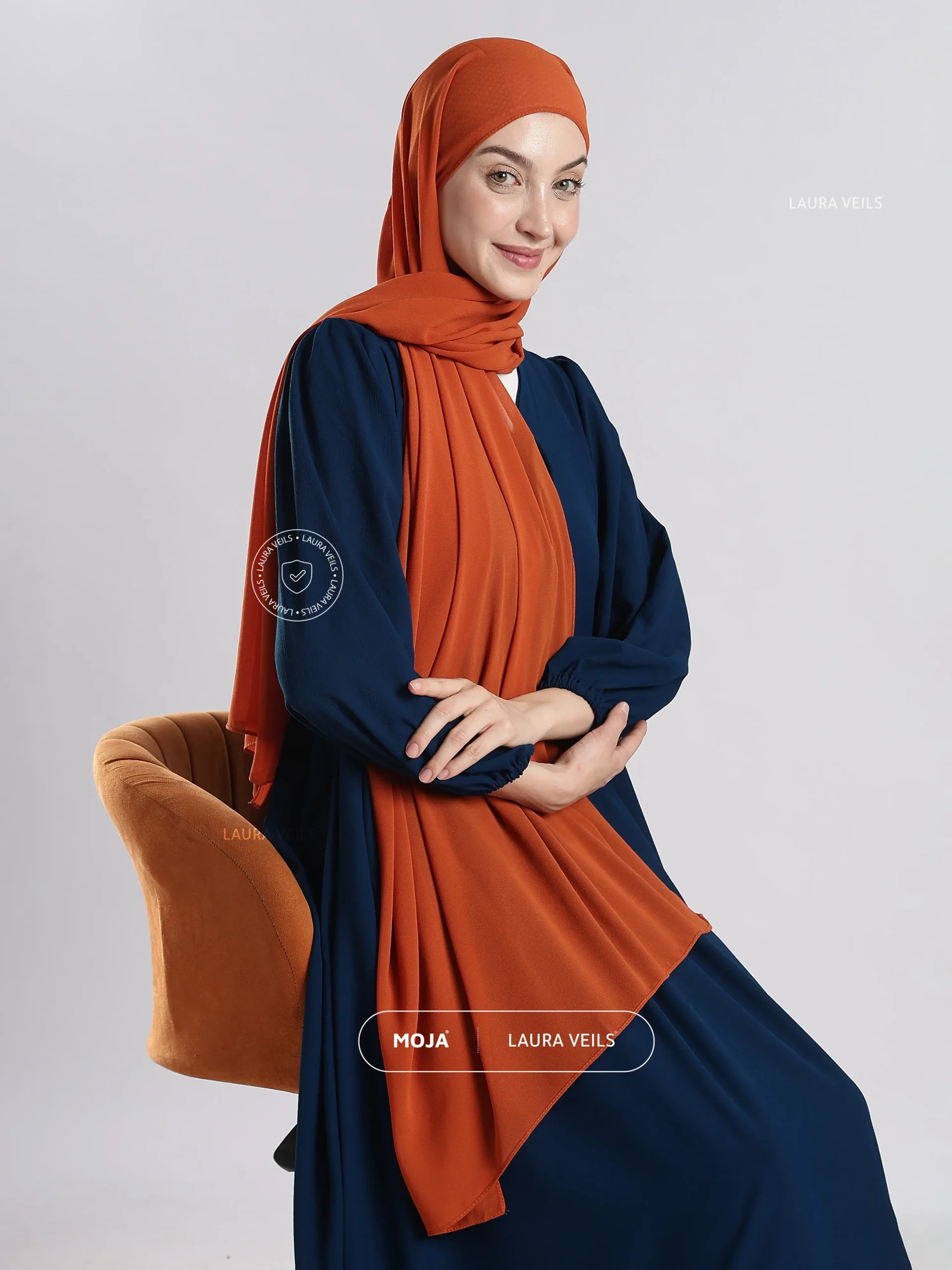 Orange Moja Georgette Hijab