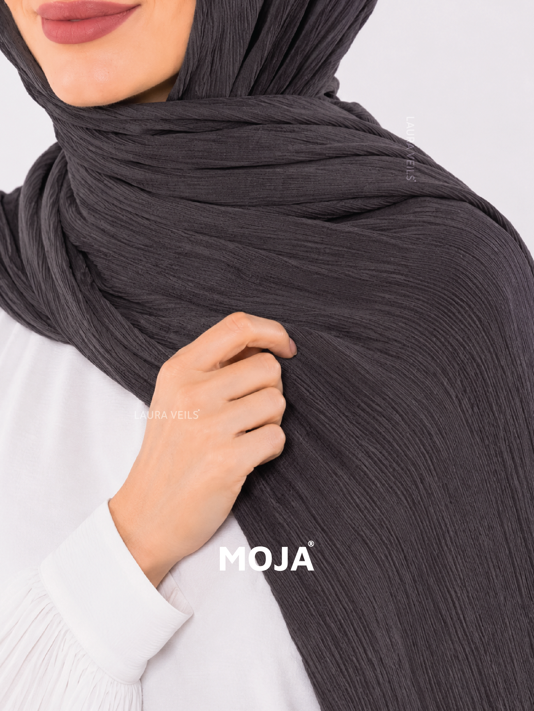 Charcoal Grey Modal Cotton Crinkle Hijab