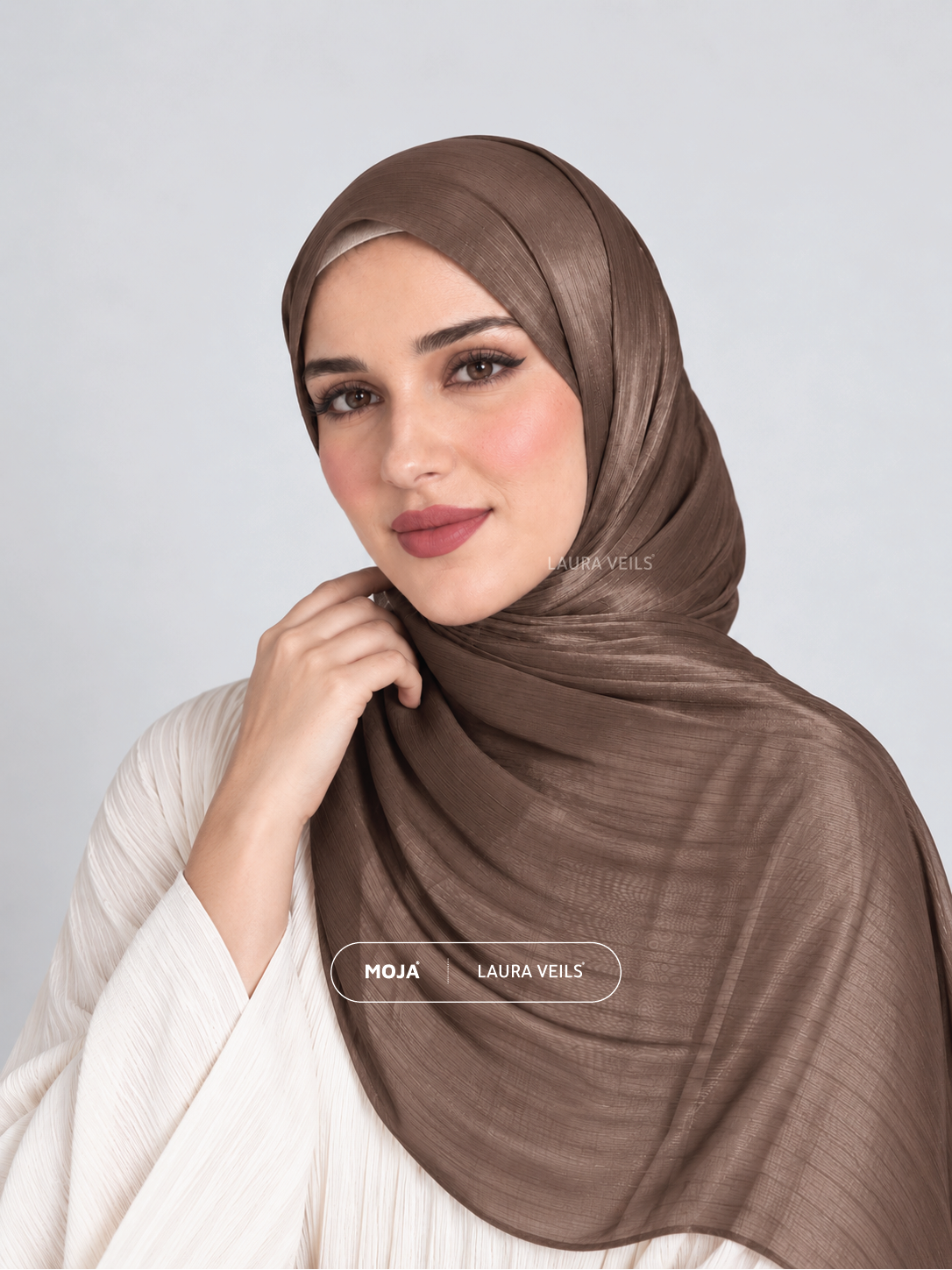 Espresso Moja Organza Shimmer Hijab – 2m Length